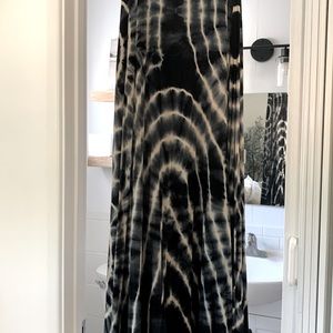Blue tie dye maxi skirt